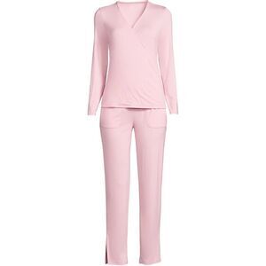Land’s End Crossover long sleeve pajama set full length pants Barbiecore pink M